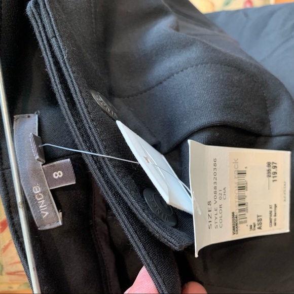 New VINCE Ponte Pants 8 Charcoal Zipper Skinny - Picture 7 of 7